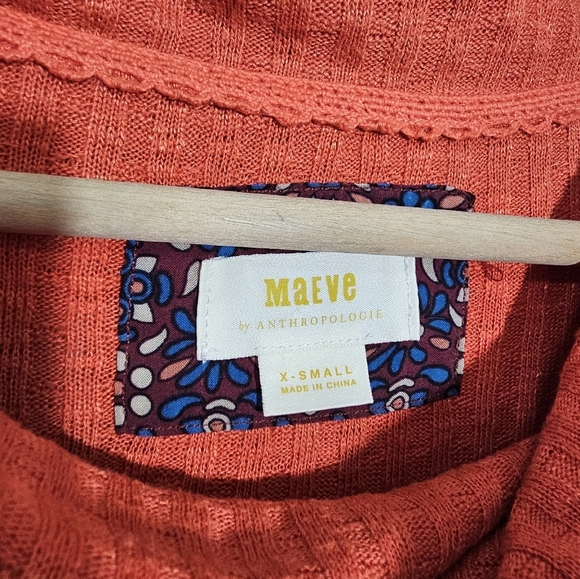 Anthro Maeve Cowl Neck Orange Knit Light Sweater - Picture 4 of 4